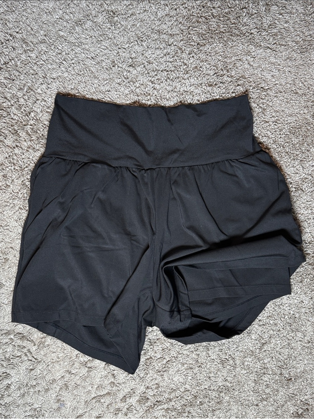 Halara Black Women's High-Waist 2 in 1 Athletic Shorts